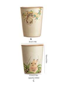 1pc 250ml Ru Kiln-Style Chinese Vintage Casual Cup, High-Quality Ceramic Soda Cup, Large Capacity Tea Cup, Single Cup Gongfu Tea Set. Daily Home Water Cup, Coffee Cup. Back To School
