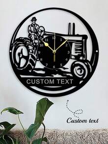 An Ironwork Biker Metal Clock Wall Art Personalized Can Be Customized Name Car Motorcycle Farmhouse Style Wall Art Decorative Living Room Office Decorative Metal Art Gifts Birthday Graduation - Black - View 2