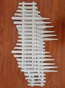 4 piezas/6 piezas/12 piezas/24 piezas Cercas de plástico PVC, para decorar jardines, césped, villas, patios, granjas, huertos, paisajes exteriores, etc.