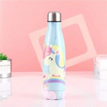 Vaso aislante de doble pared de acero inoxidable de 500 ml/17 onzas, botella de agua de alta calidad para deportes al aire libre, apta para hombres y mujeres, taza de regalo con estampado de dibujos animados