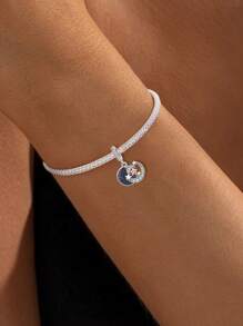 1 mặt dây chuyền hình dải ngân hà bằng bạc sterling 925, thích hợp để tự làm vòng tay và trang sức nữ. - thiên hà năm sao - Xem 3