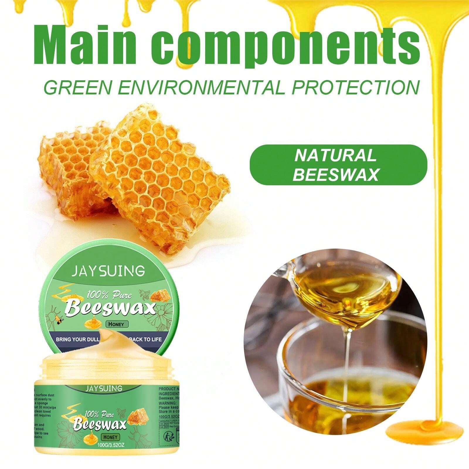 100g Jar Wooden Scratch Repair Beeswax Wood Furniture/Floor Scratch