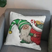 1 vỏ gối nhung mềm in họa tiết ông già Noel 45x45cm hai mặt, không có ruột - Dùng để trang trí tiệc, phòng ngủ, phòng khách, ghế sofa, ô tô - Nhiều màu - Xem 10