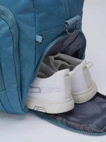 Bolso Mochila Maleta de Viaje & Gym 3 Cierres - verde menta - Ver 4