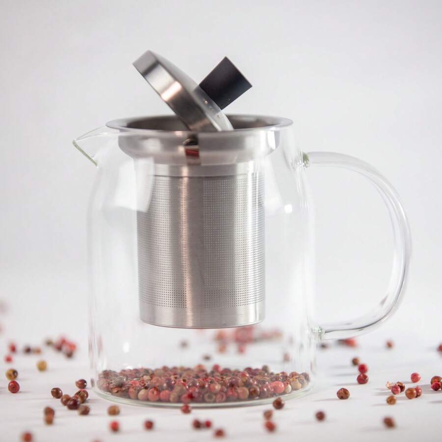 硼硅酸盐玻璃茶壶配不锈钢泡茶器 700 毫升 Kahu - 灰色 - 查看 1