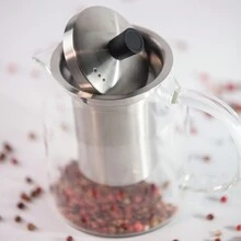 硼硅酸盐玻璃茶壶配不锈钢泡茶器 700 毫升 Kahu - 灰色 - 查看 4