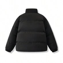 Men's Long-Sleeved Stand Collar Loose Down Jacket For Winter,Warm And Windproof