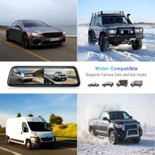 XGODY 10" Rearview Mirror Dash Cam 1080P Touch Car DVR Front And Rear Dual Lens G-Sensor Loop Recording Night Vision Waterproof - Black - View 4