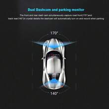 XGODY 10" Rearview Mirror Dash Cam 1080P Touch Car DVR Front And Rear Dual Lens G-Sensor Loop Recording Night Vision Waterproof - Black - View 7