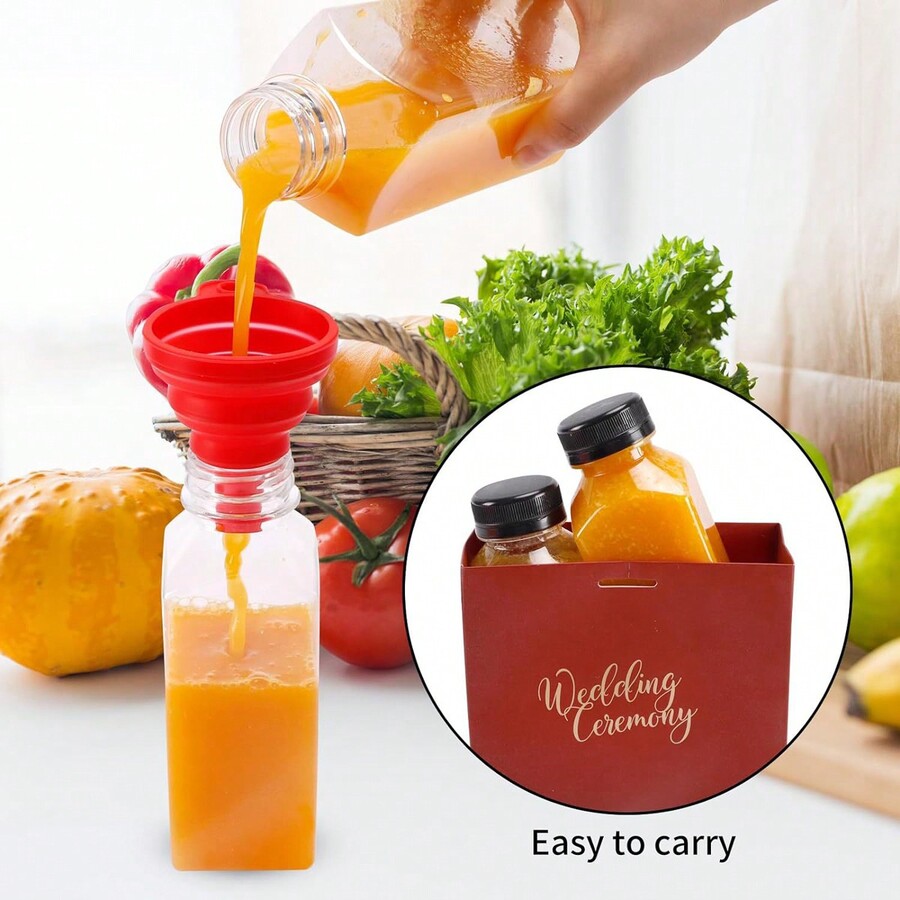 5 Pcs, Clear Minimalist Juice Dispenser Bottles, Leakproof Clear