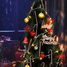 12 cây kẹo nhựa Giáng sinh cây thông Noel treo đồ trang trí cho tiệc ngày lễ trang trí ủng hộ màu đỏ và trắng, trang trí lớp học - Nhiều màu - Xem 7