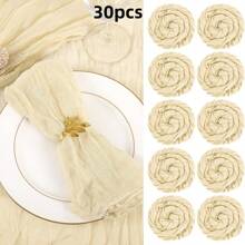 6/12/18/24/30 Pieces Purple Gauze Cheese Cloth Napkins, Multi-Color Optional Cheese Cloth Napkins Bali Cheese Cloth Napkins, Rustic Bohemian Lavender Napkins, Lavender Napkins For Family Dinners, Restaurants, Wedding Receptions, Dinners, Holiday Parties, Table Decorations
