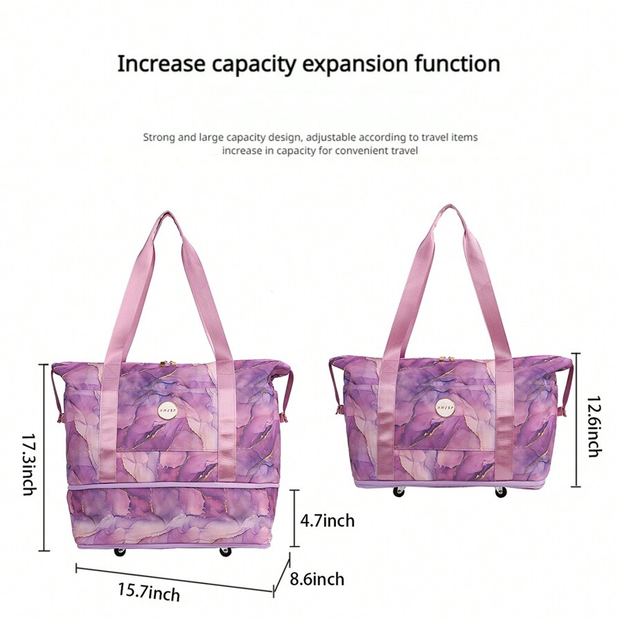 HMZSP Large Travel Duffel Bag With Wheels Waterproof Lightweight