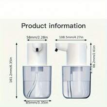 Automatic Foaming Soap Dispenser - USB Rechargeable, 400ml Large Capacity, Wall-Mounted & Tabletop Dual Use, Lead-Free ABS Plastic Material, Suitable For Bathrooms, Kitchens In Homes, Hotels, Schools And Public Places, Essential For Halloween And Christmas! Home Bathroom Decor Fall Decor Back To School - Black - View 7