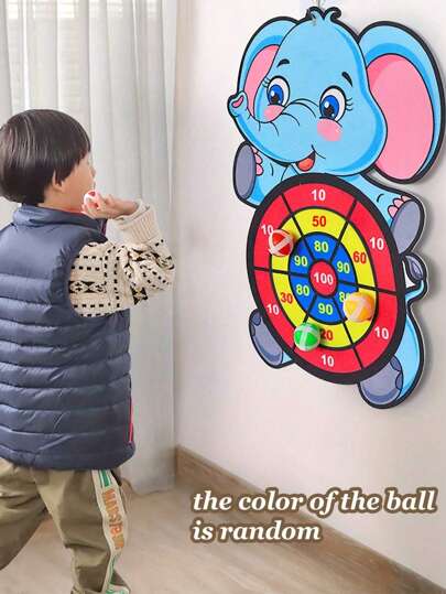 圣诞装饰 1 件儿童粘球飞镖目标板，创意投掷球目标粘性，户外运动室内布制玩具，益智棋盘游戏学校用品