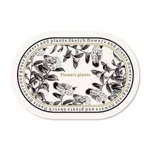 Miếng lót ly PU họa tiết hoa đen trắng kiểu Pháp, chống thấm nước, chống dầu, chịu nhiệt, miếng lót đĩa - Nhiều màu - Xem 14