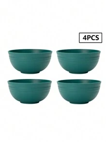 2/4/6/8 piezas Tazones de plástico PP, aptos para cereales, sopa, avena, pasta, ensalada, para uso doméstico y campamento al aire libre, cocina, regalo de Navidad - Verde Oscuro - Ver 14