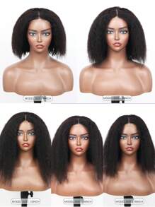 6*4 Glueless Bye Bye Knots Wig Yaki Kinky Straight Bob Wigs Human Hair Pre Bleached Invisible Knots Lace Front Wigs Human Hair Pre Everything Glueless Wigs Pre Plucked Pre Cut - Natural & Black - View 6