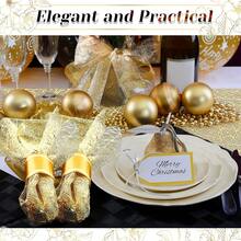 1pc Gold Organza Table Runner, 11"X108", Shimmery Metallic Organza Table Scarf Suitable For Wedding Bridal Shower, Christmas Dinner Table Decor, Birthday Party Home Decorations (Multiple Colors Available) - Straight Line Mesh - View 3