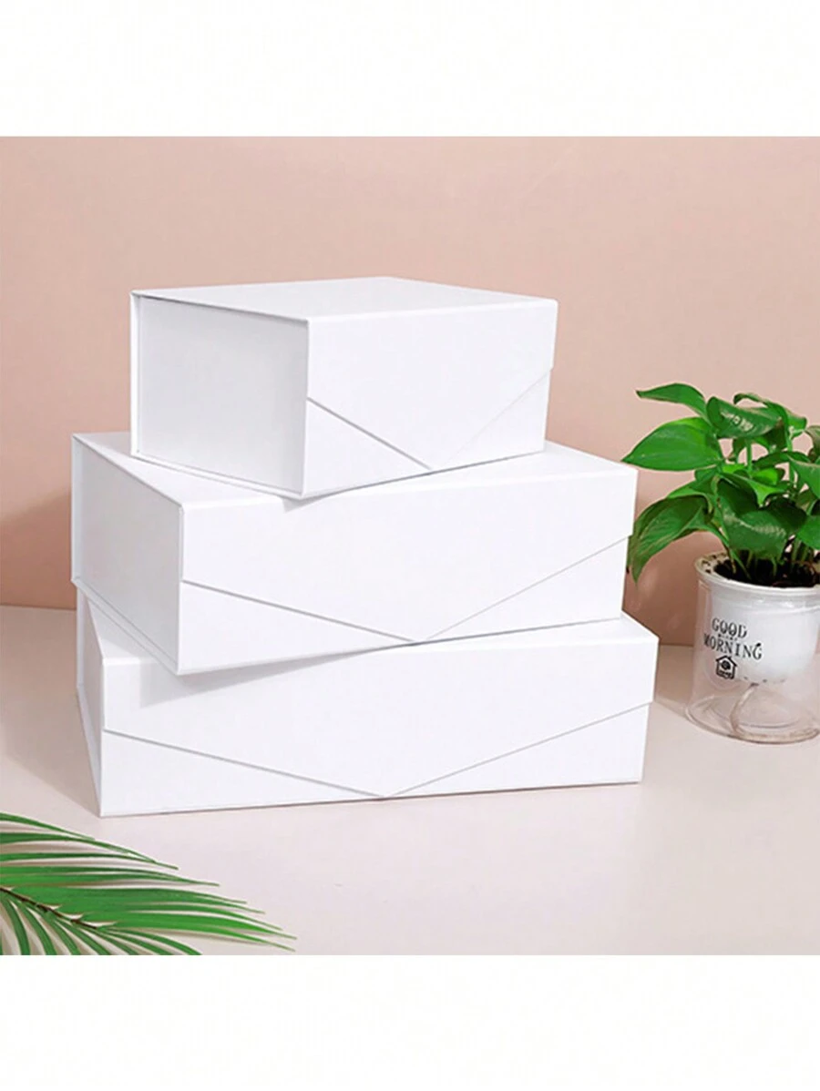 优质礼品盒 8 X 8 X 4 白色纸质礼品盒，配 10 米绳，适用于圣诞节礼物、伴娘求婚盒、婚礼易组装盒、生日礼物、送礼会和其他派对、情人节礼物、情人节