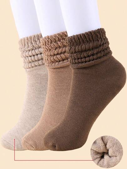 3/6/9 أزواج جوارب نسائية للخريف والشتاء، دافئة قابلة للتنفس ماصة للعرق سميكة ناعمة جوارب كريو فاخرة، بني فاتح بيج بني قهوة، هدايا مثالية للتنزه والعودة إلى المدرسة وعيد الميلاد والكريسماس