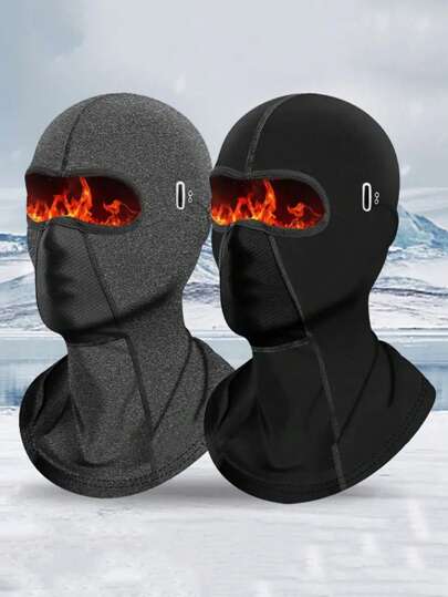 1 件男女通用纯色保暖滑雪面罩，适合秋冬季户外骑行，适合骑行、户外活动和日常使用，时尚拉法帽，理想的礼物选择