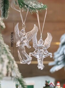 3pcs Christmas Snowflake Acrylic Hanging Ornaments - Transparent Acrylic Ice Cream Hanging Decorations For Festive Scene, Home, Corridors, Offices, Yard, And Party Decor - Perfect For Winter Wonderland And Holiday Season Ambiance, Acrylic Hanging Ornaments Home Decor Christmas Decorations Room Decor Christmas Decorations Home Christmas Gifts Christmas Decor - Multicolor - View 9