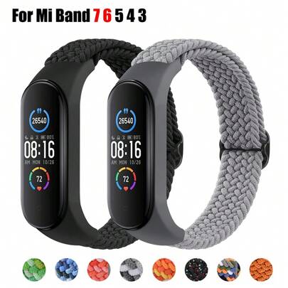 Nylon Bands For Xiao Mi Mi Band 7/6/5/4/3 Bands, Soft Braided Nylon Solo Sport Replacement Straps For  Amazfit Band 5 Mi Band 7/6/5/4/3 Fitness Tracker Wristband Watchband Accessories