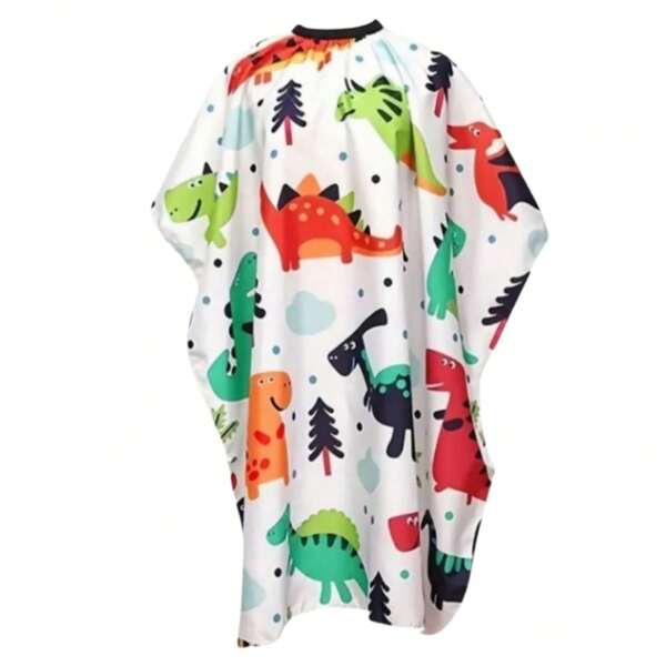 1pc Dinosaur Design Hair Cutting Cape, 120cm*80cm Cartoon Kids Hair Cutting Cloth, Salon Hair Cutting Apron For Boys And Girls, Household Hair Styling Cape, Hair Tools, Hair Products And Accessories For Barber Salon Beauty Travel Essentials