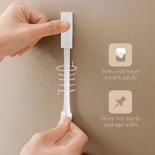 12 piezas/paquete Adhesivos extraíbles y sin daños, adhesivos pegajosos fuertes para colgar cuadros sin hacer agujeros - Blanco - Ver 3