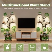 BACEKOLL 66" Tall Plant Stand Indoor With Grow Light - 7 Tiered Metal Plant Shelf Indoor, Plant Stands For Indoor Plants Multiple, Tree Shaped Flower Stand Holder, Corner Plant Rack For Living Room, Patio