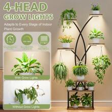 BACEKOLL 66" Tall Plant Stand Indoor With Grow Light - 7 Tiered Metal Plant Shelf Indoor, Plant Stands For Indoor Plants Multiple, Tree Shaped Flower Stand Holder, Corner Plant Rack For Living Room, Patio