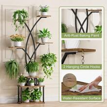 BACEKOLL 66" Tall Plant Stand Indoor With Grow Light - 7 Tiered Metal Plant Shelf Indoor, Plant Stands For Indoor Plants Multiple, Tree Shaped Flower Stand Holder, Corner Plant Rack For Living Room, Patio