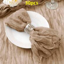 6/12/18/24/30 Pieces Purple Gauze Cheese Cloth Napkins, Multi-Color Optional Cheese Cloth Napkins Bali Cheese Cloth Napkins, Rustic Bohemian Lavender Napkins, Lavender Napkins For Family Dinners, Restaurants, Wedding Receptions, Dinners, Holiday Parties, Table Decorations