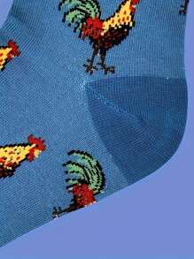 1 Pair Of Fun Cartoon Character Crew Socks - Soft Breathable  Blend Fabric, Comfy Casual Design, Novelty Pattern For Men Outdoor Wear All Seasons