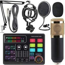 播客设备套件具有心形拾音模式、高灵敏度、低噪音、360°全向拾音 - 适用于播客、卡拉 OK 和唱歌、摄影、在线课程。兼容智能手机、电脑和笔记本电脑 - 多色 - 查看 10