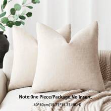 Luxurious Soft Bohemian Style Snowy White Linen Pillow Case Without Filling, 1pc. This Exquisitely Soft Textured Cushion Cover Is Suitable For Sofas, Beds, Cars, Chairs, Window Seats, Loveseats, Living Rooms, Bedrooms, Floors, Benches, Offices, Coffee Shops, Etc. It Can Also Be Used As A Gift. - Light Beige - View 27