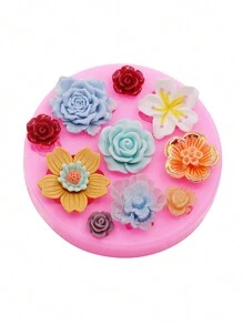 1pc Silicone Mold Liquid Powder Pink Mini Flower Shaped DIY Resin Jewelry Accessories Sunflower Rose Daisy Flower Silicone Mould For Epoxy Resin Crafts, Hair Accessories, Shoes Decoration Valentines - Style 3 - View 13