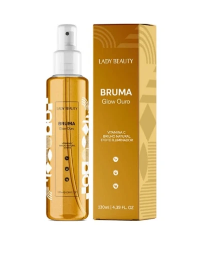 Bruma Facial Glow Ouro Lady Beauty - 130ml Festa Junina