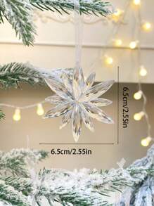 3pcs Christmas Snowflake Acrylic Hanging Ornaments - Transparent Acrylic Ice Cream Hanging Decorations For Festive Scene, Home, Corridors, Offices, Yard, And Party Decor - Perfect For Winter Wonderland And Holiday Season Ambiance, Acrylic Hanging Ornaments Home Decor Christmas Decorations Room Decor Christmas Decorations Home Christmas Gifts Christmas Decor - Multicolor - View 5