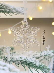 3pcs Christmas Snowflake Acrylic Hanging Ornaments - Transparent Acrylic Ice Cream Hanging Decorations For Festive Scene, Home, Corridors, Offices, Yard, And Party Decor - Perfect For Winter Wonderland And Holiday Season Ambiance, Acrylic Hanging Ornaments Home Decor Christmas Decorations Room Decor Christmas Decorations Home Christmas Gifts Christmas Decor - Multicolor - View 6