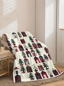 1 件卡通圣诞主题法兰绒毯子、居家房间装饰、野餐、旅行、蓬松毯子、秋季毯子、送给家人和朋友的圣诞礼物 - 彩色 - 查看 2