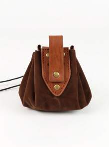 1 件黑色/棕色中世纪文艺复兴腰带袋抽绳腰包维京便携式腰包中世纪便携式零钱包角色扮演道具万圣节 - A - 查看 2