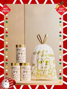 Trash Bags With Drawstring, Household Disposable Printed Trash Bags For Kitchen, Dormitory And Living Room With Multiple Specifications Available. - Multicolor - View 1