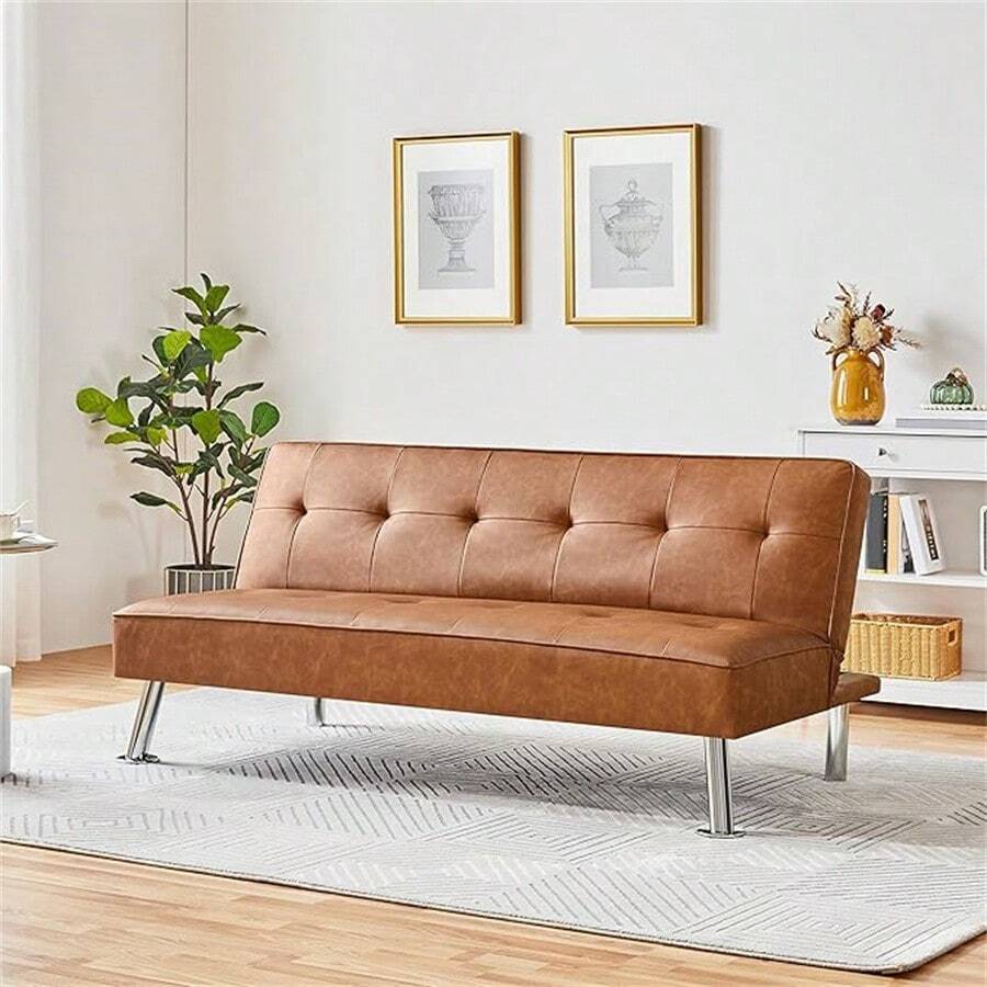 Convertible Sofa Couch Futon Bed Faux Leather Sofa Bed Sleeper