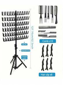 Giá đỡ tết tóc có thể điều chỉnh với 120 chốt, Bộ khung dệt di động có dụng cụ tết tóc, Thích hợp cho gia đình, tiệm làm tóc và du lịch, Bộ chăm sóc tóc không mùi cho tóc xoăn và tóc có kết cấu duỗi, Bộ sắp xếp kiểu tóc tiết kiệm thời gian cho tóc tết và tóc dệt - màu đen - Xem 14