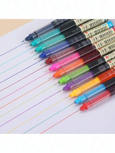 5 支/10 支装超细财务中性笔黑色蓝色红色墨水替换笔杆中性笔适用于学校办公室考试用品文具返校