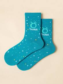 1 /3pairs Of Women's Zodiac Socks,Constellation Socks, Crew Socks,Fashion Socks,Sports Socks, Soft Women's Socks, Cute Socks, Girls' Socks,Slouchy Socks,Moisture Wicking, Stylish - Perfect For Gift-Giving, Parties, Everyday Wear