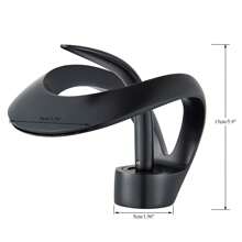 Modern Bathroom Basin Sink Faucet Waterfall Single Handle Single Hole Vanity Mixer Tap - Black - View 2