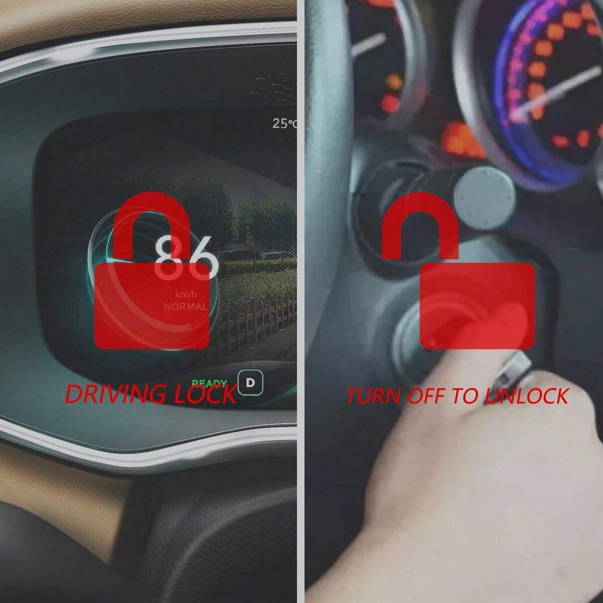 Car AntiTheft Device Remote Control Central Locking Switch Vibration